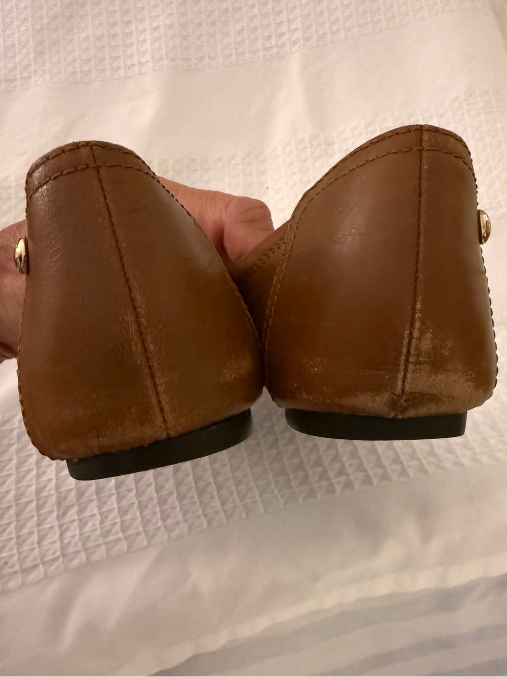 Coach Shoes Flats Women’s Brown Leather with Gold Size 8-Preowned - Picture 7 of 12
